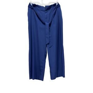Halston Women's Business Sophisticated Pleated Blue Medium Pants Suit